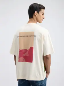 Pepe Jeans Men Printed Pure Cotton Oversized T-shirt