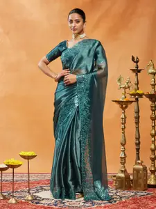 kasee Floral Embroidered Pure Chiffon Designer Saree