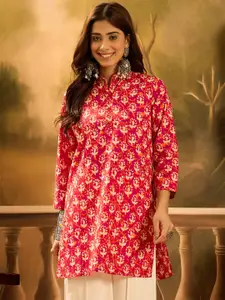 Sangria Women Ethnic Motifs Printed Pure Cotton Straight Kurti