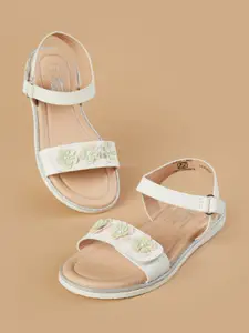 Fame Forever by Lifestyle Girls Embellished Open Toe Flats