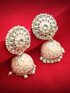 Anouk Gold Plated Artificial Beaded Dome Shaped Jhumkas