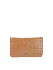 MANGO Women Croc Textured Two Fold Wallet