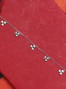 925 SILLER 925 Pure Silver Multiple Charm Anklet