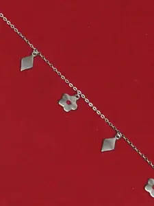 925 SILLER 925 Pure Silver Multiple Charm Anklet