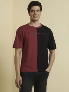 Allen Solly Men Colourblocked Oversized Cotton T-shirt