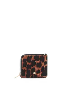 MANGO Women Printed Leather Card Holder