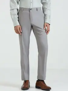 Blackberrys Men B-95 Textured Slim Fit Formal Trousers