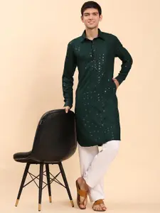 Pro-Ethic STYLE DEVELOPER Men Regular Sequinned Kurta with Pyjamas