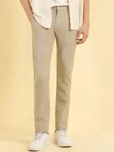 Allen Solly Men Mid Rise Slim Fit Formal Trousers