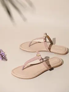 LOUIS STITCH Women Slip-On T-Strap Lightweight Sandals