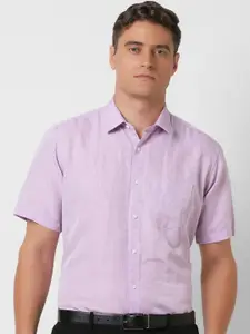 Van Heusen Men Solid Textured Formal Shirt