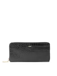 MANGO Women Croc-Effect Zip Around Wallet