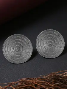Sangria Silver-Plated Circular Shaped Studs