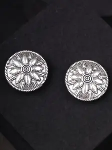 Sangria Silver-Plated Circular Shaped Studs