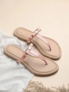 LOUIS STITCH Women Slip-On T-Strap Lightweight Sandals