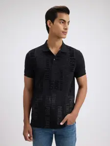 Pepe Jeans Men  Typographic Print Short Sleeve Polo Tshirt