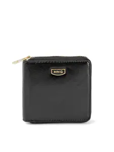 MANGO Women Faux Leather Zip Around Wallet