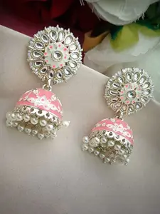 Anouk Gold Plated Artificial Beaded Dome Shaped Jhumkas