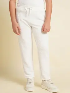 Jack & Jones Junior Boys Pure Cotton Typography Relaxed Fit Mid-Rise Joggers Track Pants