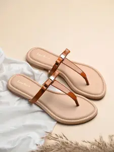 LOUIS STITCH Women Slip-On T-Strap Lightweight Sandals