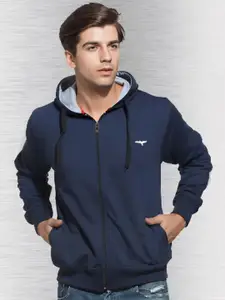 REYA Men Hooded Cotton Open Front Jacket