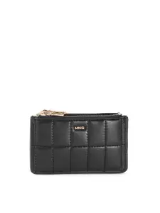 MANGO Women Quilted Zip Around Wallet