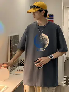 StyleCast x Revolte Men Graphic Round Neck Oversized T-shirt