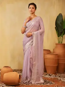 kasee Embellished Sequinned Pure Chiffon Designer Saree