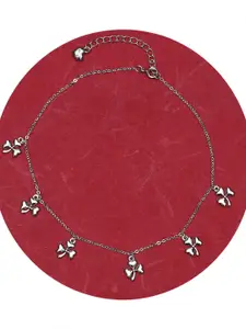 925 SILLER 925 Pure Silver Multiple Charm Anklet