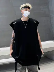 StyleCast x Revolte Men Solid Embellished T-shirt