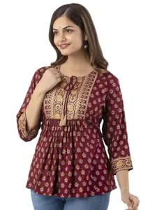 DMP FASHION Floral Printed A-Line Kurti
