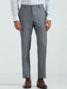 Blackberrys Men Textured Slim Fit Low-Rise Trousers