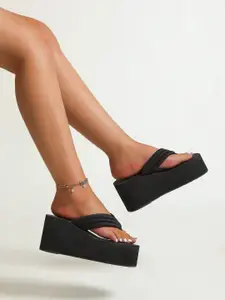 GLO GLAMP Women Suede Party Wedge Sandals