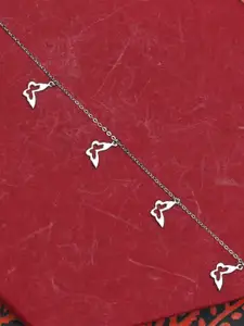 925 SILLER 925 Pure Silver Multiple Charm Anklet