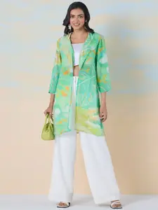 navyasa by liva Abstract Printed Longline Shrug