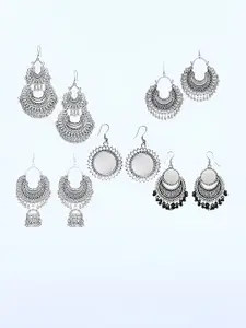 JMBW INTERNATIONAL Set Of 5 German Silver-Plated Artificial Beaded Chandbalis