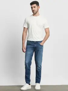 Mufti Men Skinny Fit Mid-Rise Light Fade Stretchable Jeans