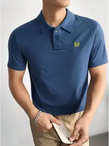 MACK JONNEY Men Polo Collar Cotton T-shirt