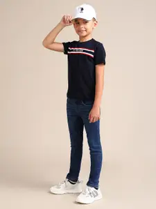 U.S. Polo Assn. Kids Boys Skinny Fit Mid-Rise Light Fade Stretchable Jeans