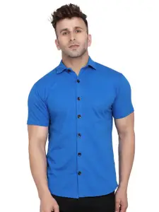 BEYOU FASHION Men Solid Spread Collar Cotton Casual Shirt