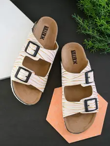 Killer Women Textured Open Toe Flats with Buckles