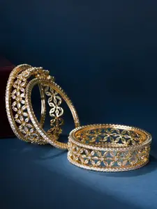 Opal Touch Set Of 6 Gold-Plated AD Studded Bangles