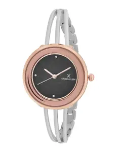 Daniel Klein Women Brass Dial & Stainless Steel Bracelet Style Straps Analogue Watch DK.1.14290-4