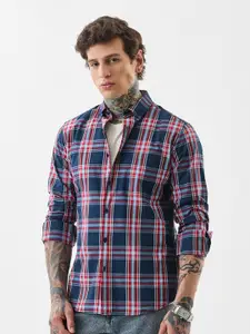 Snitch Men Tartan Checks Checked Casual Shirt