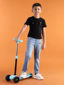 U.S. Polo Assn. Kids Boys Skinny Fit Mid-Rise Light Fade Stretchable Jeans