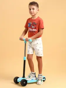 U.S. Polo Assn. Kids Boys Printed Pure Cotton Chino Shorts