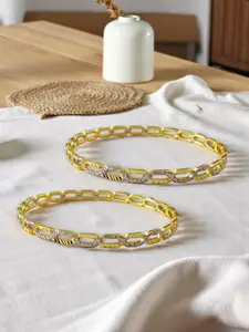 AARTISAI Set Of 2 Gold Plated Stone Studded Bangle