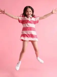 U.S. Polo Assn. Kids Girls Striped Pure Cotton T-Shirt Dress
