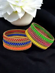 FEMMIBELLA Set Of 24 Ball Chain Metal Style Bangles