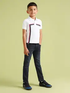 U.S. Polo Assn. Kids Boys Slim Fit Mid-Rise Light Fade Stretchable Jeans